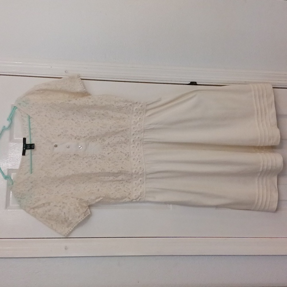 MNG By Mango White Floral Embroidered Dress